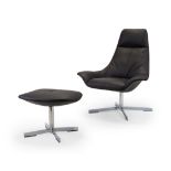 Rudolfo Dordoni (1954-2023) for Matteo Grassi  '2Leather' lounge chair and ottoman, circa 2020  ...