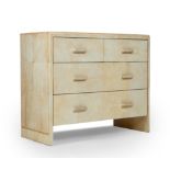 R&Y Agousti  Art Deco style chest of drawers, circa 2015  Parchment, faux shagreen  Manufacturer...