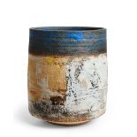 Robin Welch (b.1936)  Vase, 1999  Stoneware with blue, yellow and crackled white glaze  Impresse...