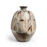 Phil Rogers (1951-2020)  Large vase with foliate decoration, late 20th century  Dark stoneware w...