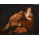 After Sir Peter Paul Rubens,  Flemish 1577-1640-  Roman Charity (Cimon and Pero);  oil on panel...