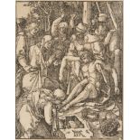 After Albrecht Dürer,  German 1471-1528-  The Lamentation, from 'The Small Woodcut Passion';  w...