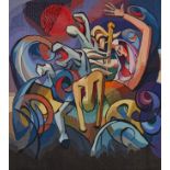 Contemporary Israeli School, three hand-woven tapestry panels depicting scenes from the Book of E...