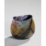 A blown glass 'Aurora' series studio glass vase by Peter Layton for London Glassblowing, c.2010, ...