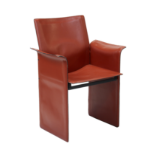 A 'Korium' style leather armchair, last quarter 20th century, after Matteo Grassi, 85cm high, 62....