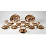 A Royal Crown Derby 'Imari' part tea service for ten, c.1928-40, printed red marks and various da...