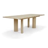 A lacquered extending dining table, third quarter 20th century, 74.5cm high, 182cm wide, 241cm wi...