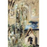 John Piper CH,  British 1903-1992 - Bosherston Church, Pembrokeshire, 1972;  watercolour, gouac...