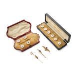 A group of jewellery, comprising: an early 20th century 9ct gold RAF sweetheart brooch, maker's m...