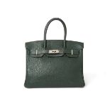 Hermès. Birkin 30, 2004, of Vert Anglais togo leather retourné with palladium hardware, comes wi...