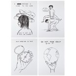 David Shrigley OBE,  British b.1968-  Untitled (Do not Fuck About With It), 2020; Untitled (Any ...