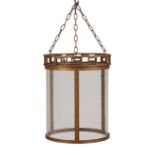 Continental  Lantern, early to mid 20th century  Gilt metal, Perspex  46.5cm high (with chain)  ...