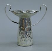 An Art Nouveau silver vase. 12.5 cm high. 98.5 grammes.