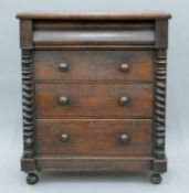 A Victorian mahogany Scotch chest of drawers. 106 cm wide x 126 cm high.