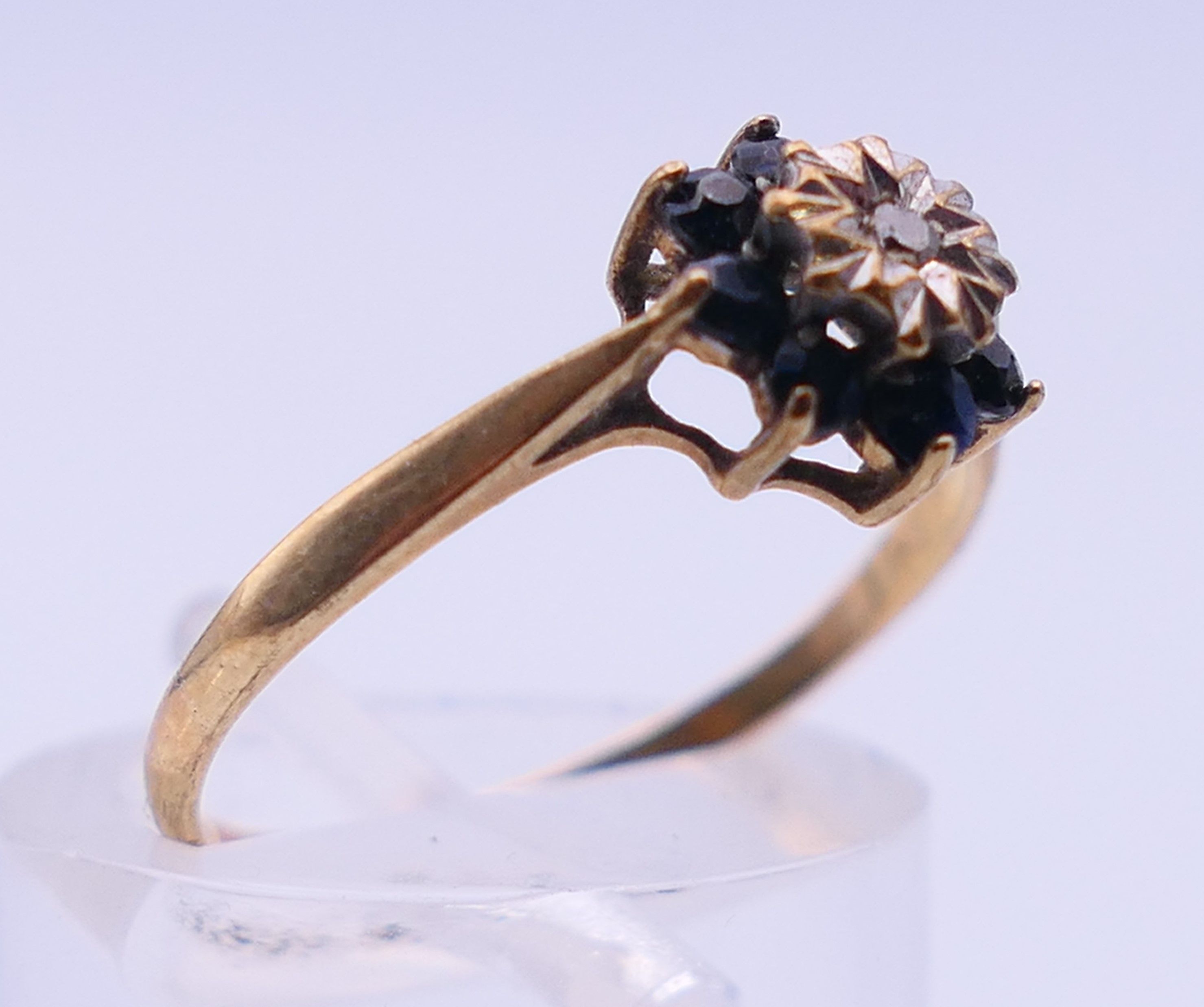 Two 9 ct gold rings, an unmarked gold signet ring and a pair of 9ct gold hoop earrings. - Image 9 of 19