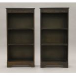 A pair of small bookcases. Each 47 cm wide x 98 cm high.