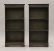 A pair of small bookcases. Each 47 cm wide x 98 cm high.