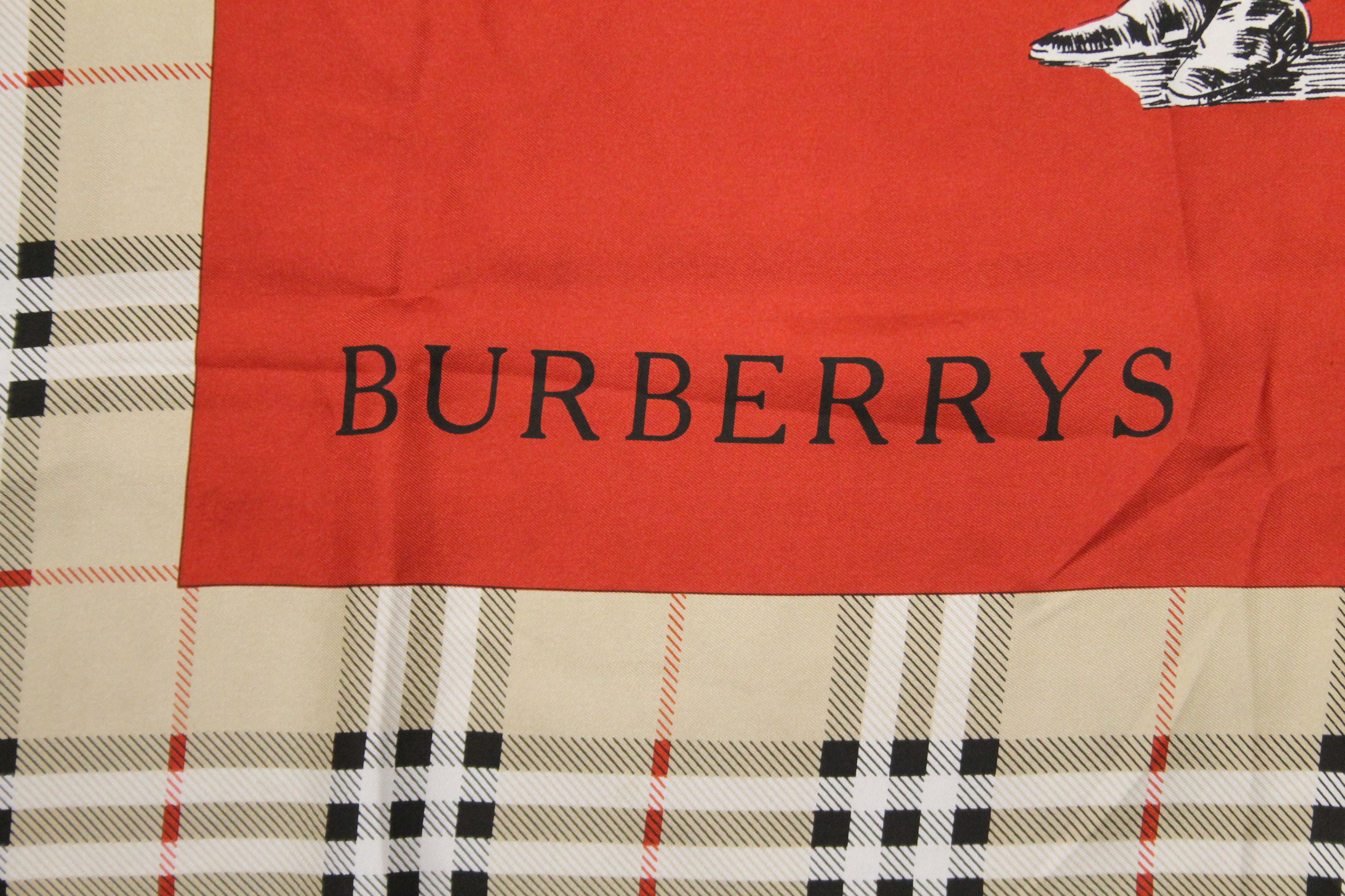 A Burberrys vintage 'Three Splendid Guardians' printed silk square. Approximately 76 cm square. - Image 3 of 6