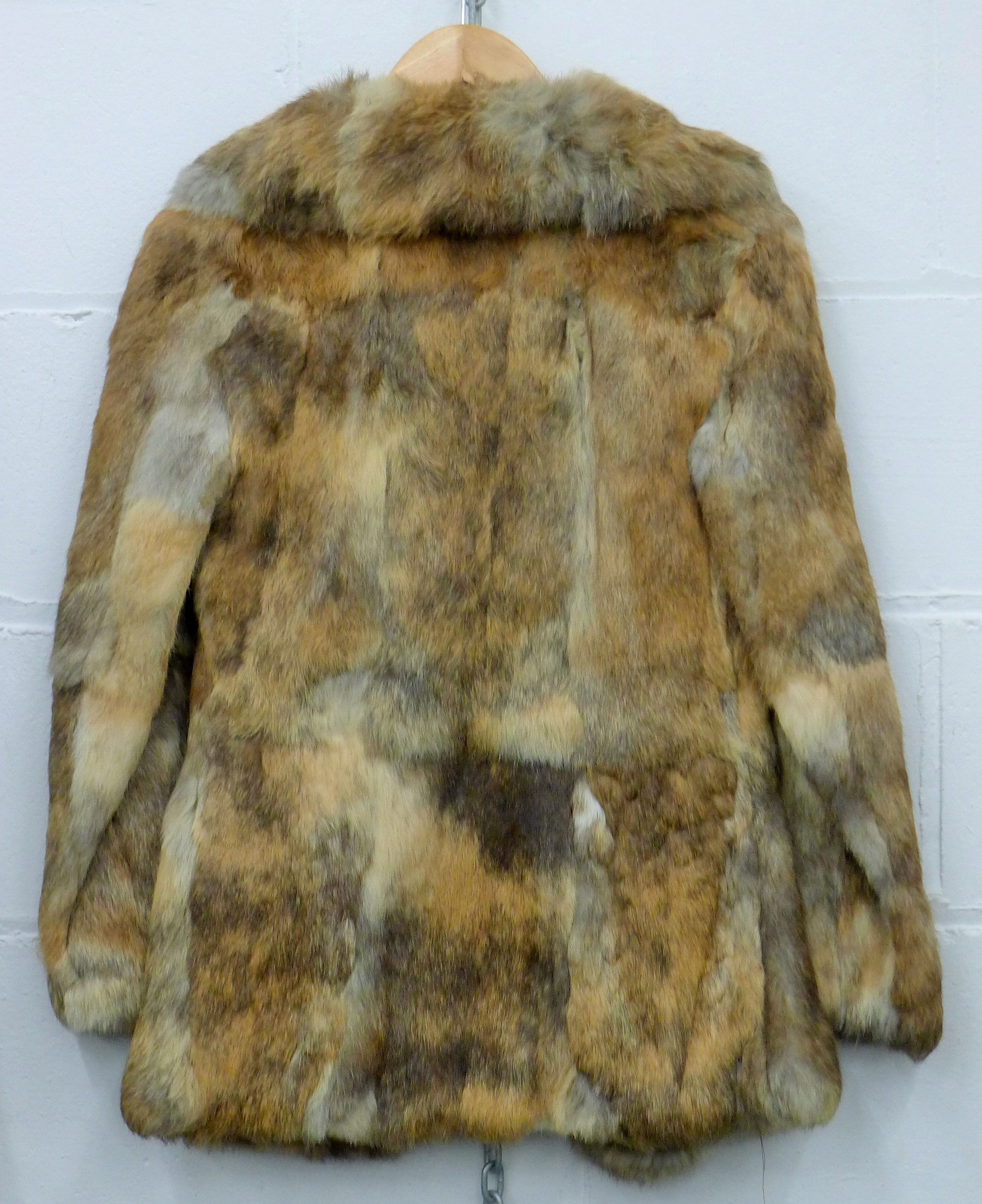 A vintage French Connection ladies' leather jacket, size small and two vintage fur coats. - Image 6 of 9