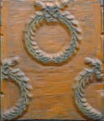 A vintage wallpaper printing block. 66 x 55.5 cm.