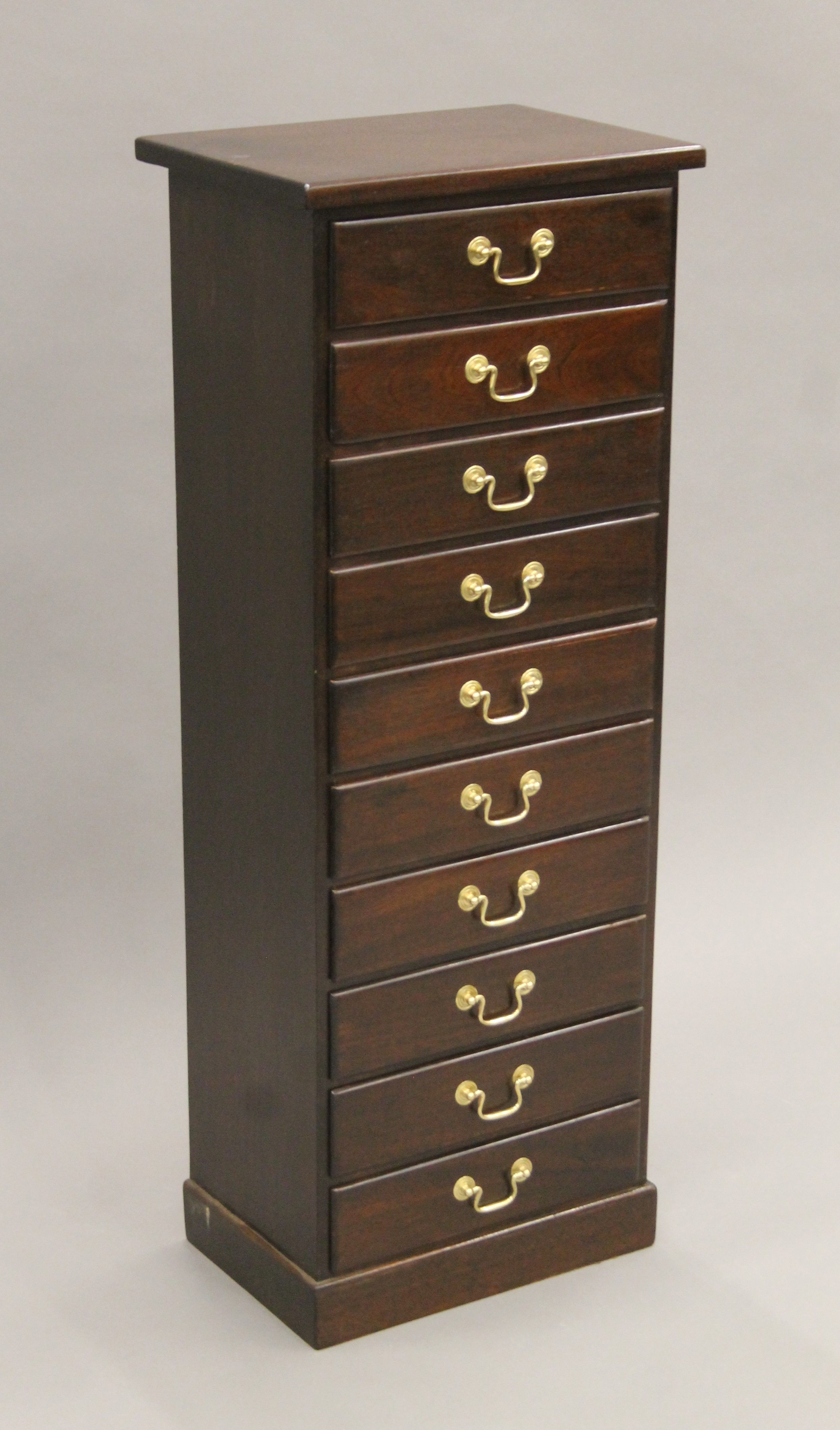 A pair of mahogany flights of drawers. Each 44 cm wide x 117 cm high. - Image 3 of 6