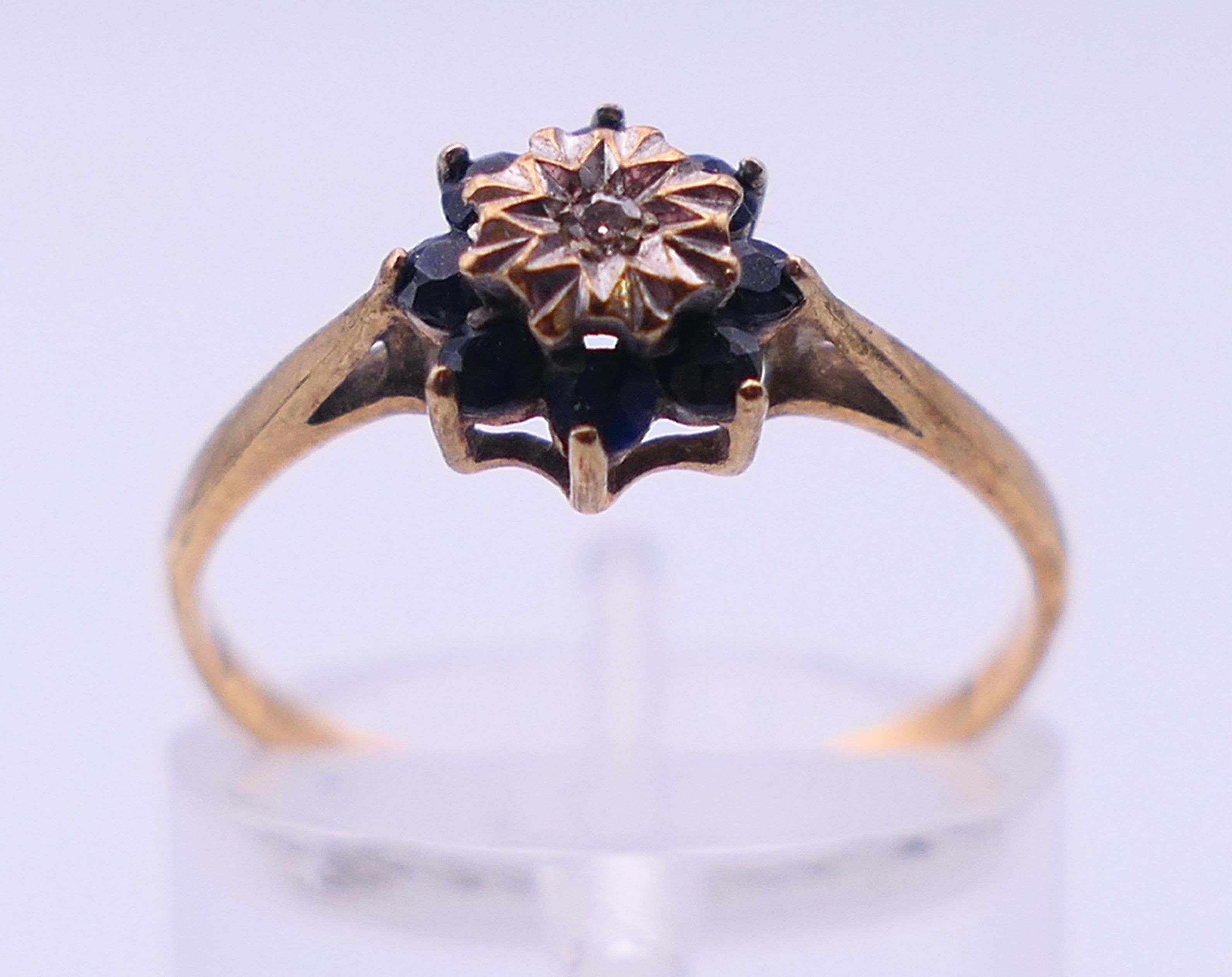 Two 9 ct gold rings, an unmarked gold signet ring and a pair of 9ct gold hoop earrings. - Image 8 of 19