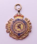 A 9 ct gold Scottish football league championship 1907-08 winners medal,