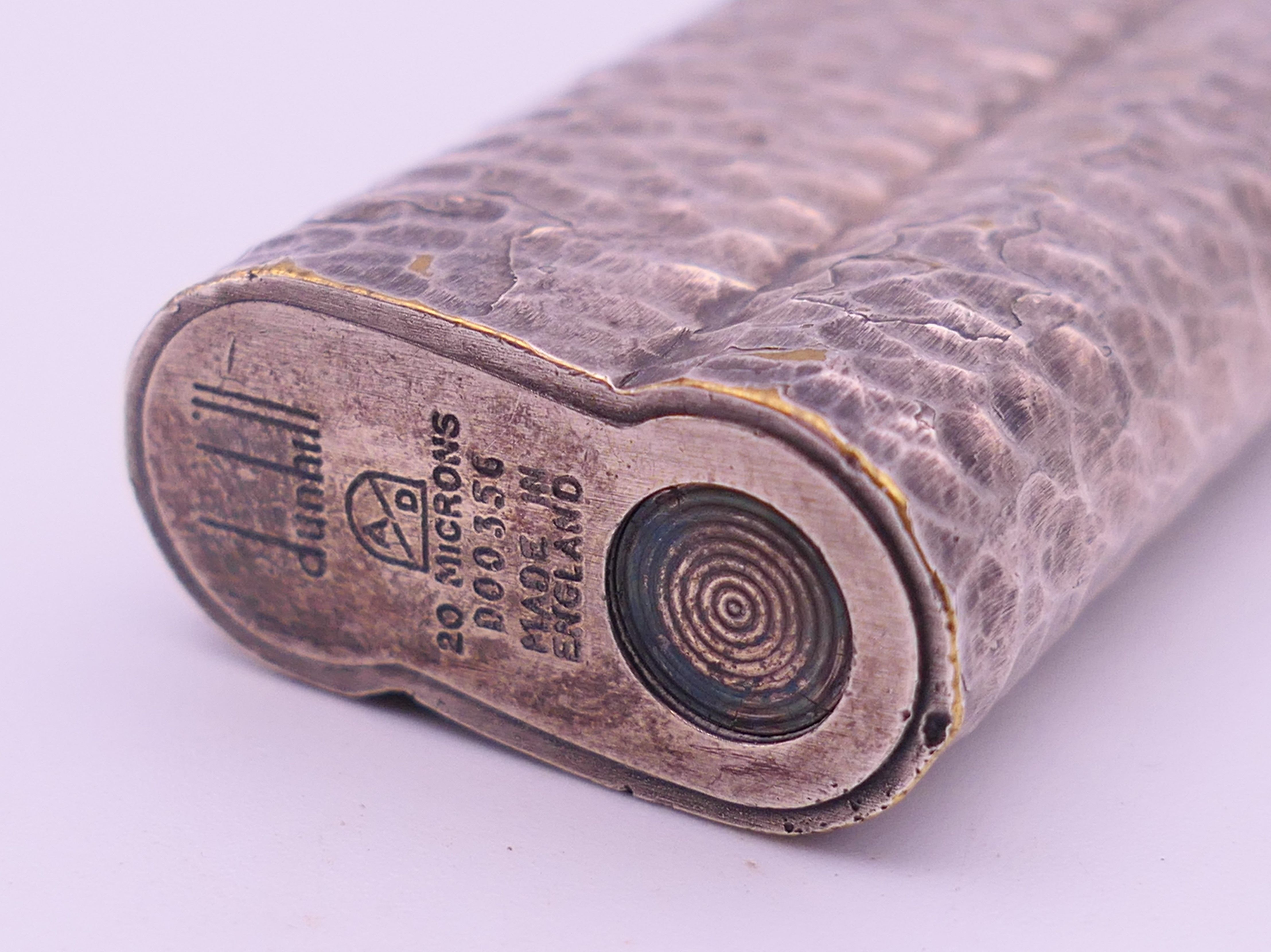 A silver plated Dunhill lighter. 6.5 cm high. - Image 6 of 6