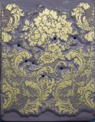 A vintage wallpaper printing block, the reverse stamped for J T Larking, Hackney. 72 x 56 cm.