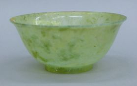 A spinach jade bowl. 12.5 cm diameter.