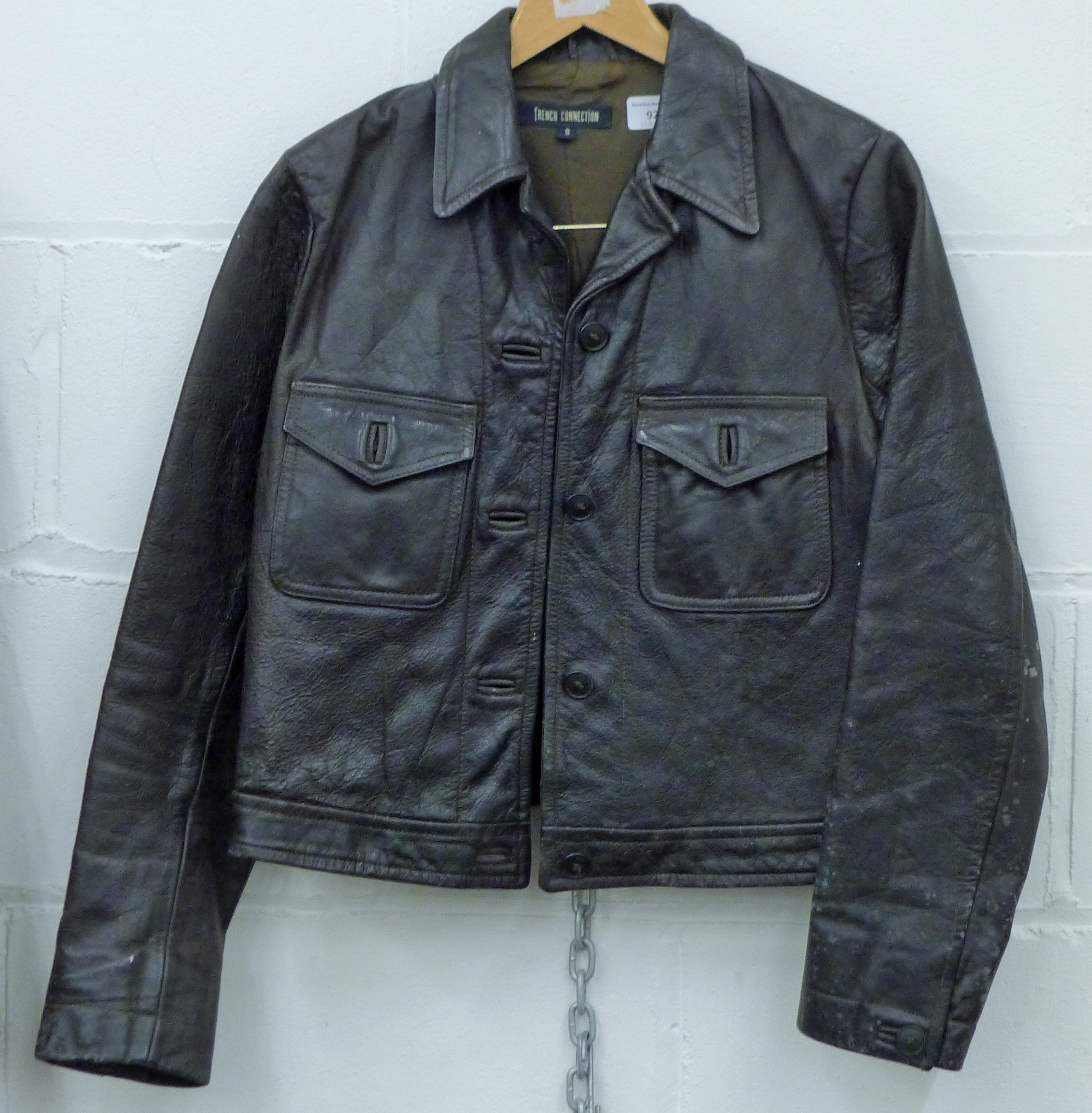 A vintage French Connection ladies' leather jacket, size small and two vintage fur coats. - Image 2 of 9
