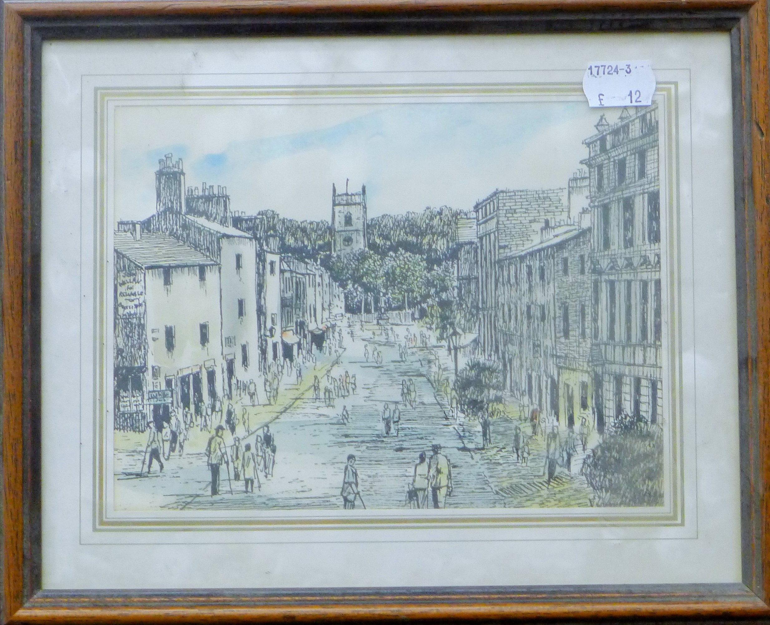 A quantity of pictures, photographs and an oval mirror. The latter 67.5 cm wide. - Image 7 of 10