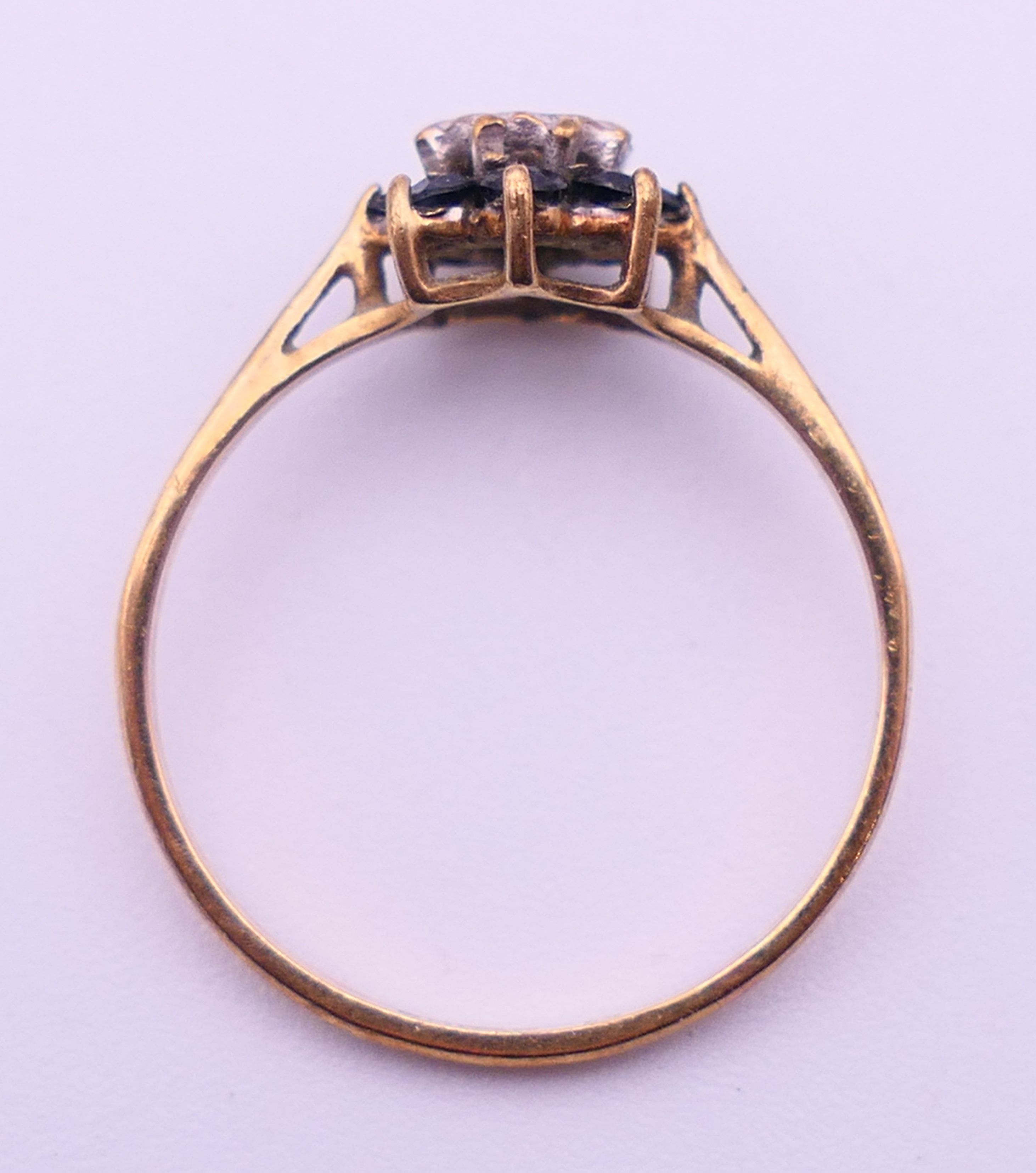 Two 9 ct gold rings, an unmarked gold signet ring and a pair of 9ct gold hoop earrings. - Image 11 of 19