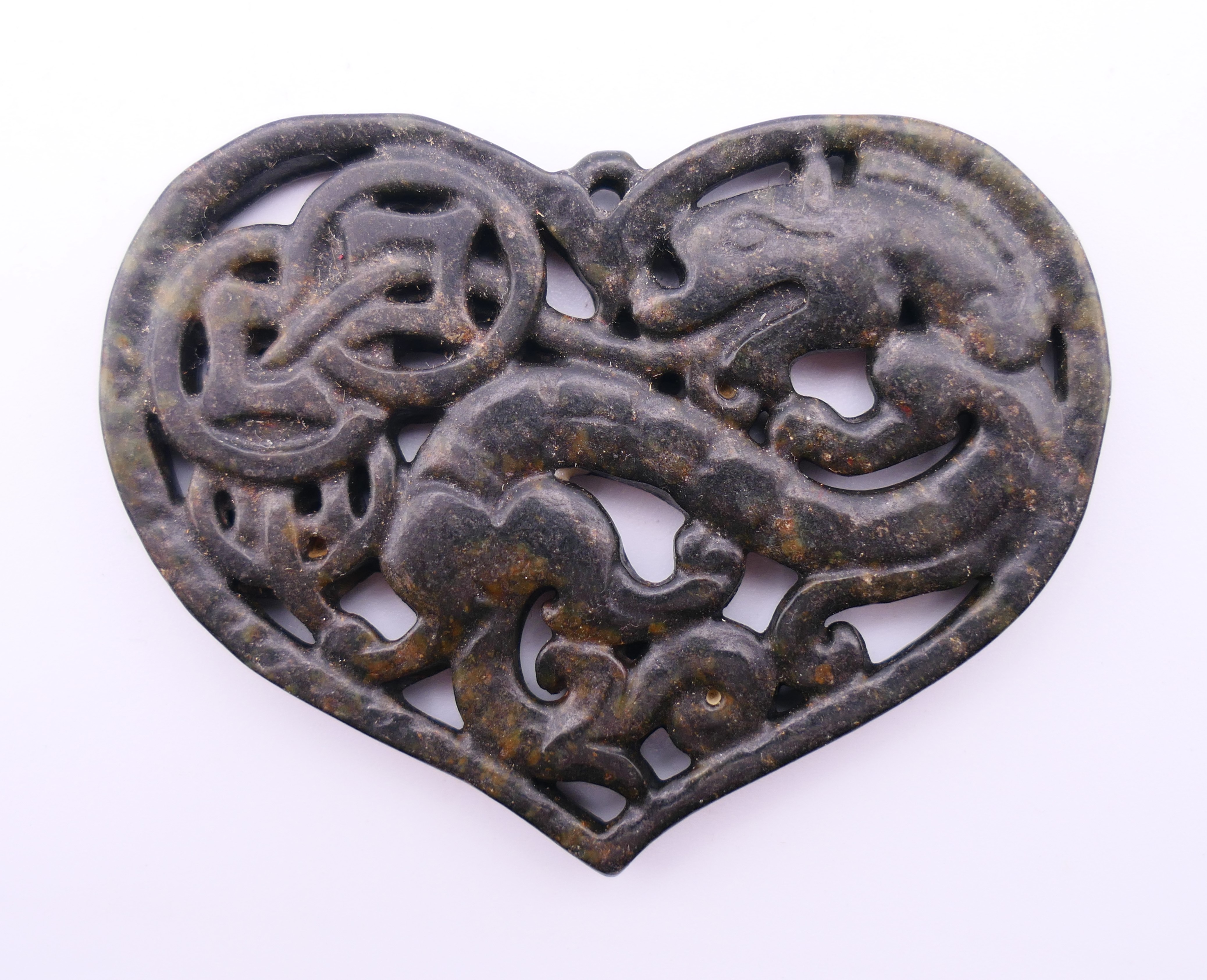 Three Chinese stone discs. The largest 7 cm diameter. - Image 10 of 10