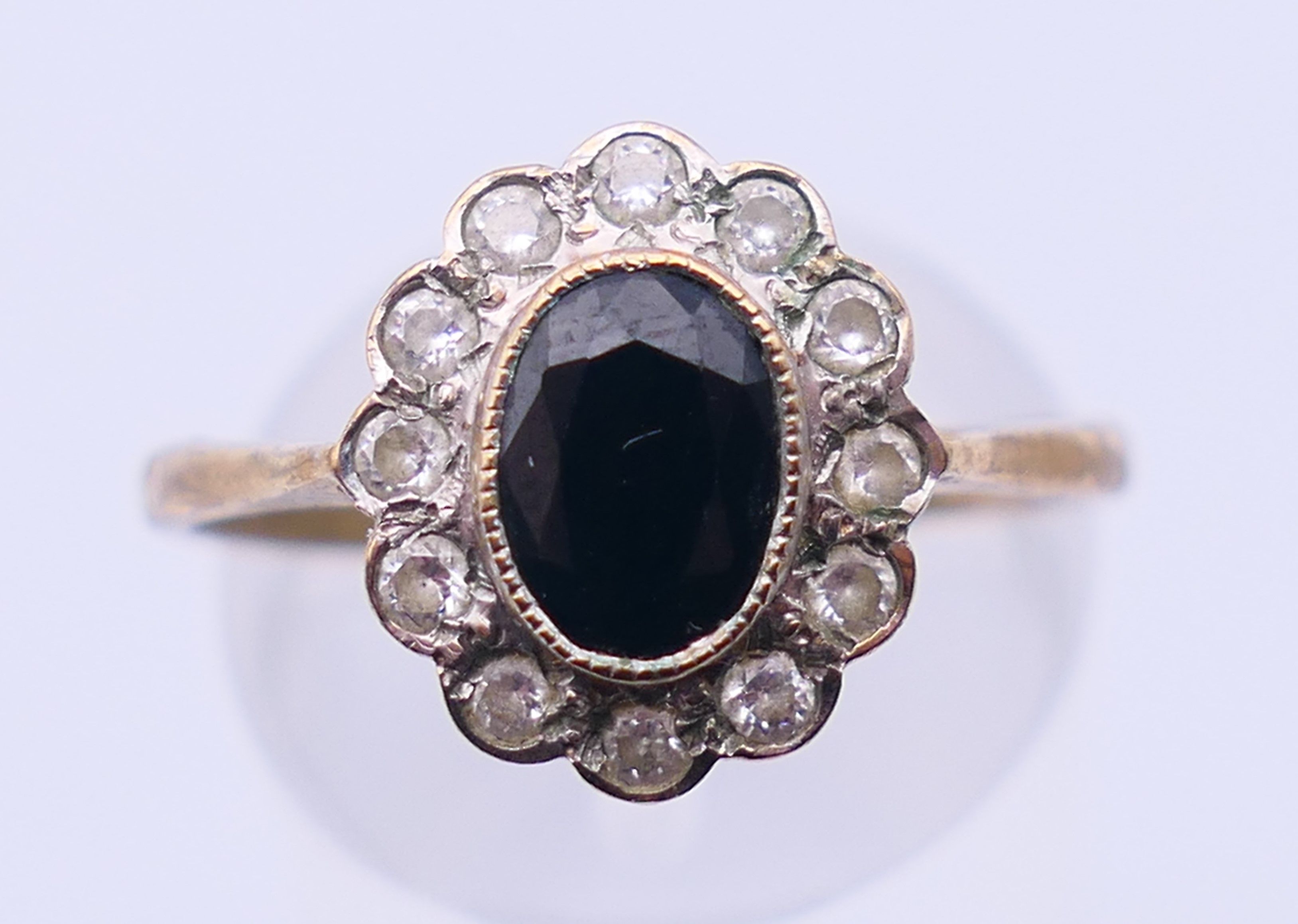 Two 9 ct gold rings, an unmarked gold signet ring and a pair of 9ct gold hoop earrings. - Image 2 of 19