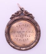 An 1877 silver medallion for the best collection of implements at the Strathearn agricultural