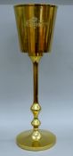 A gilt metal bottle cooler on stand. 80 cm high.