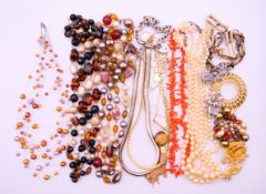 A quantity of vintage costume jewellery.