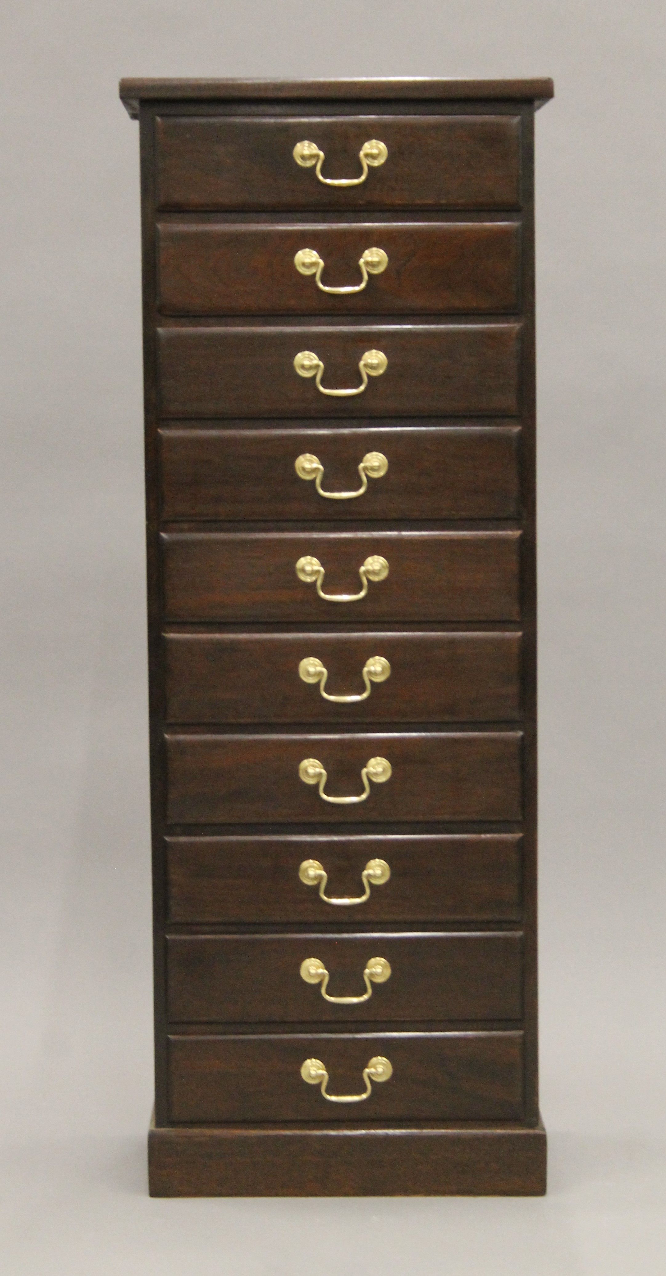 A pair of mahogany flights of drawers. Each 44 cm wide x 117 cm high. - Image 2 of 6