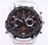 A Forsining gentlemen's wristwatch. 5 cm wide including crown.