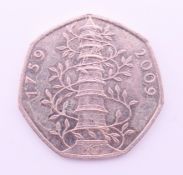 A 2009 Kew Gardens fifty pence piece.