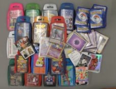 A quantity of Pokemon and Top Trumps cards. Including a Yu-gi-oh Sky Striker Ace Roze.