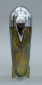 A cocktail shaker formed as a zeppelin. 24.5 cm high.