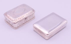 A George III silver box dated 1802 and an 18th century Continental unmarked silver snuff box -