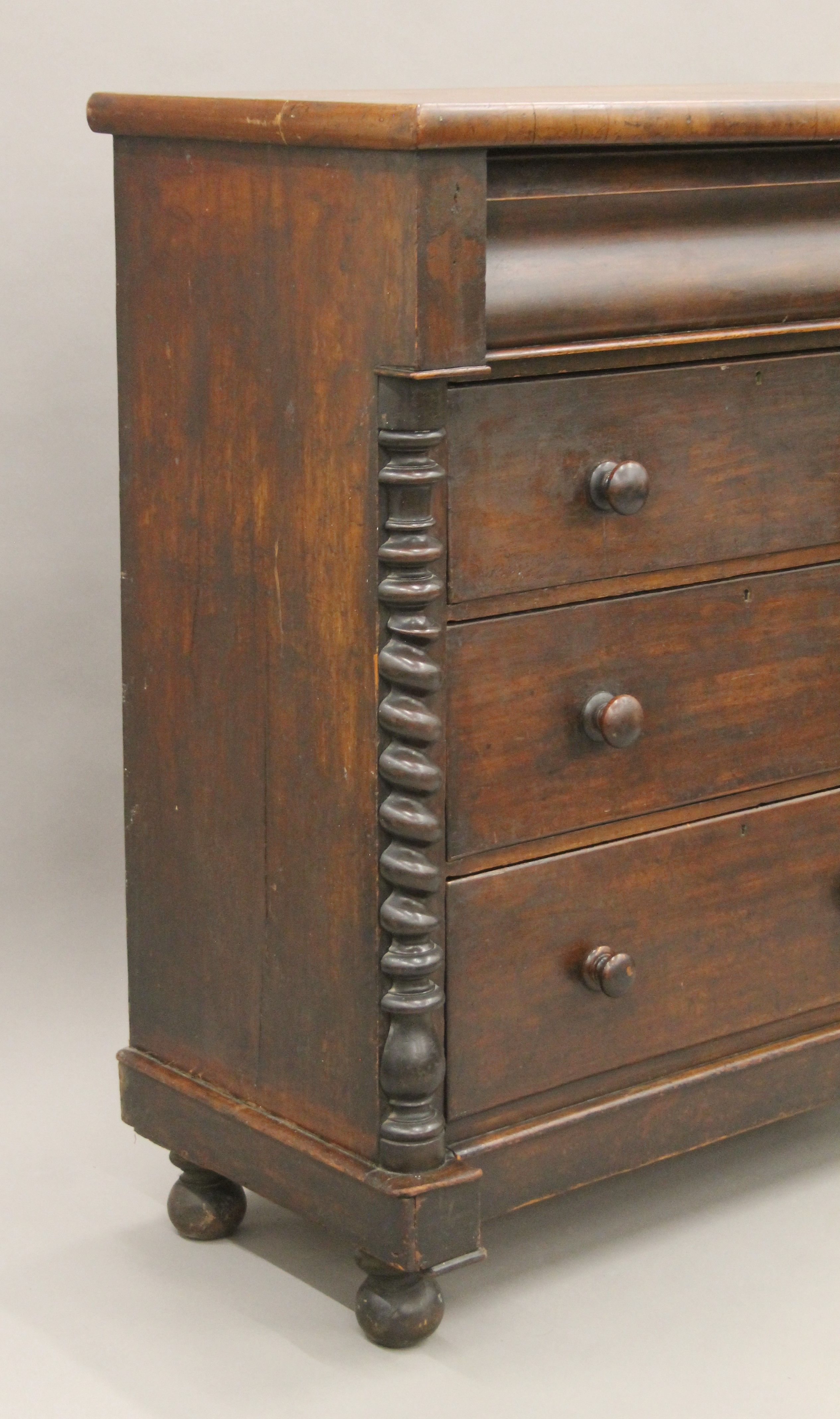 A Victorian mahogany Scotch chest of drawers. 106 cm wide x 126 cm high. - Image 2 of 9