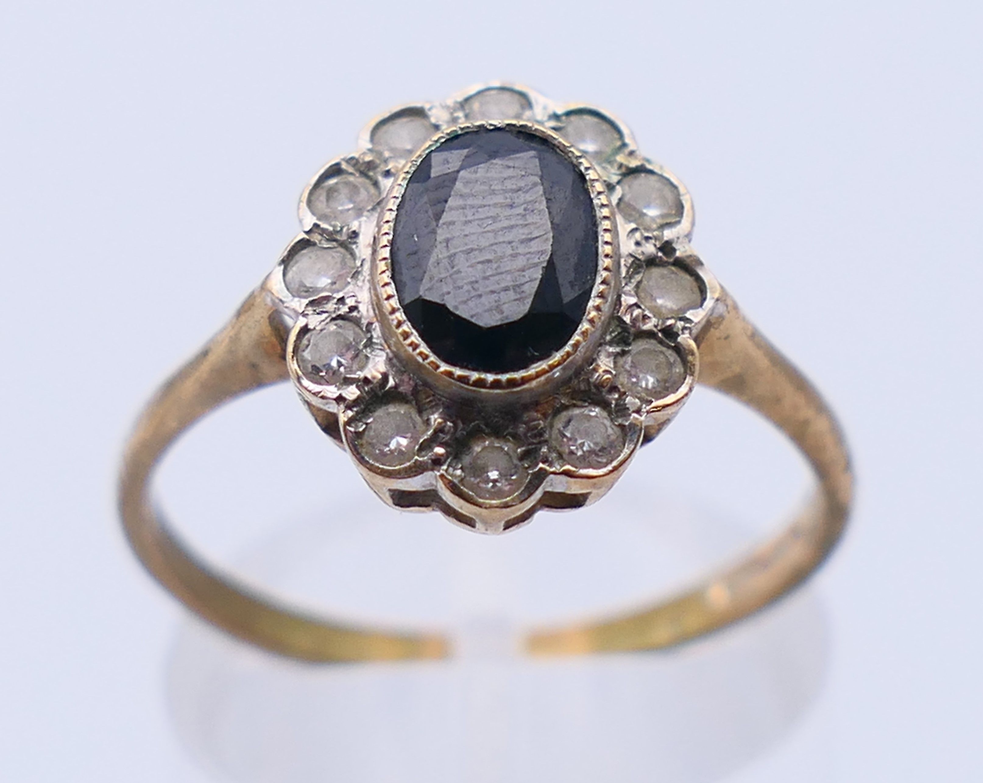 Two 9 ct gold rings, an unmarked gold signet ring and a pair of 9ct gold hoop earrings. - Image 3 of 19