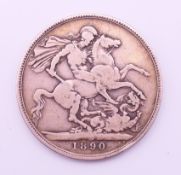 A Victorian 1870 silver crown.