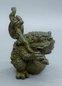 A Chinese money toad (Chan Chuy or Jin Chan). 9.5 cm high.