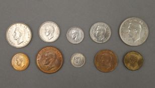A boxed 1937 specimen coin set. The box 18.5 cm wide.