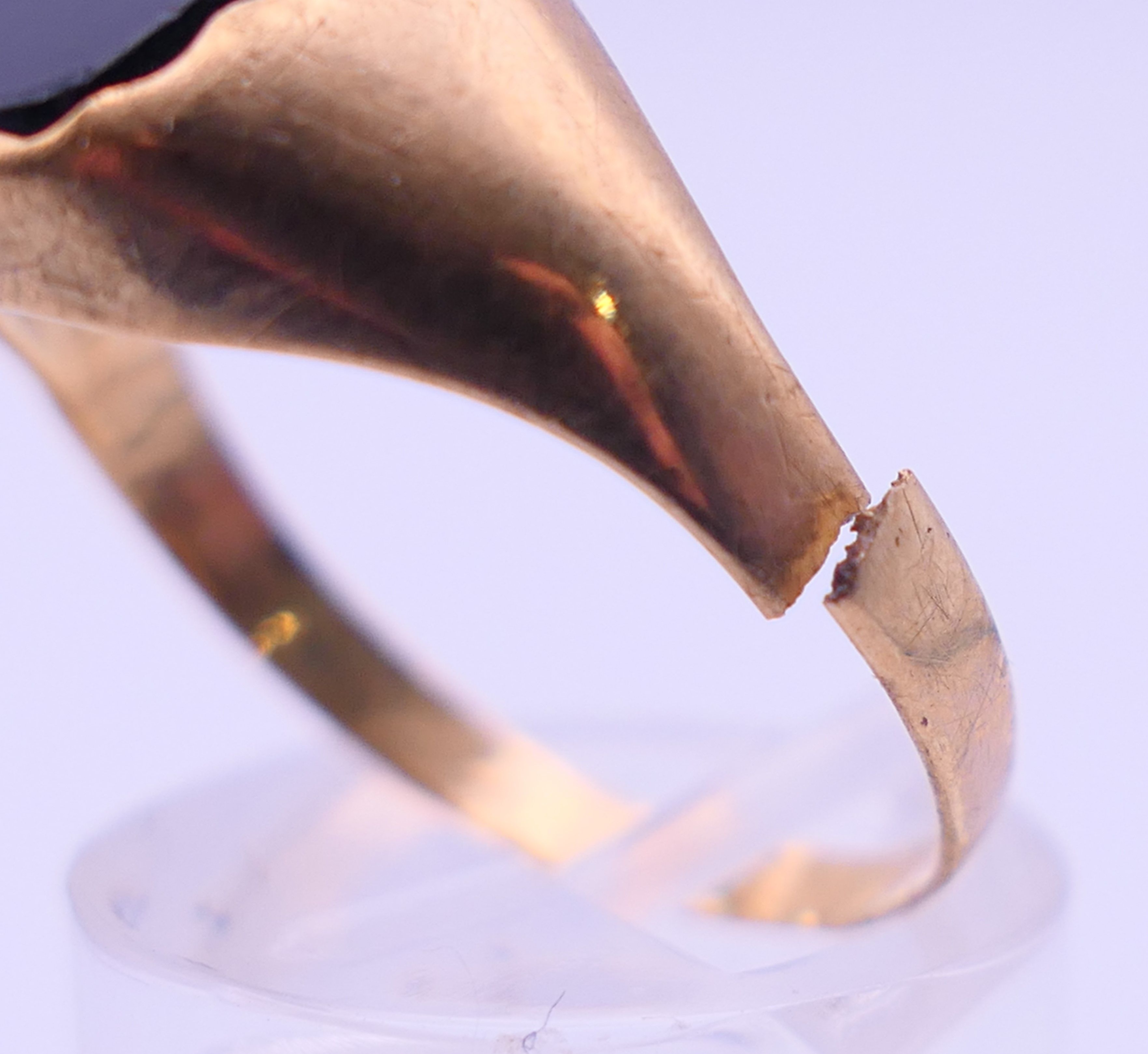 Two 9 ct gold rings, an unmarked gold signet ring and a pair of 9ct gold hoop earrings. - Image 15 of 19